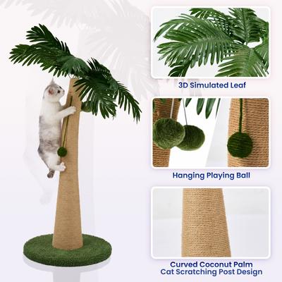 Show full view: TSCOMON 37.4-in Sisal Cat Scratching Post, Green/Brown slide 3 of 8