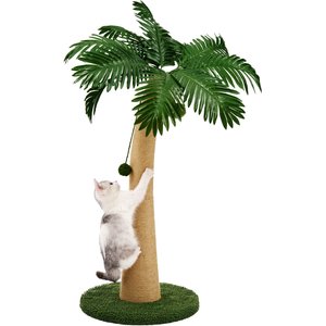 TSCOMON 37.4-in Sisal Cat Scratching Post, Green/Brown