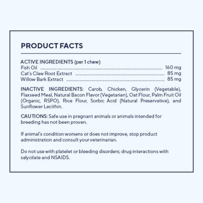 Show full view: Pawfy Pain Management Bacon Flavor Chews Dog Supplement, 180 count slide 5 of 8