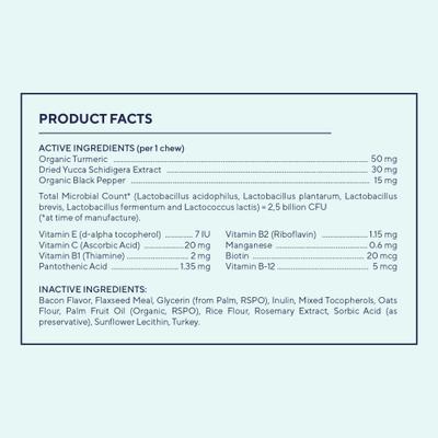 Show full view: Pawfy Turkey & Bacon Flavored Chews Probiotic Supplement for Dogs, 30 count, 90 count slide 5 of 8