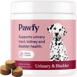 Pawfy Bacon Flavored Urinary & Bladder Soft Chew Supplement for Dogs, 180 count bundle