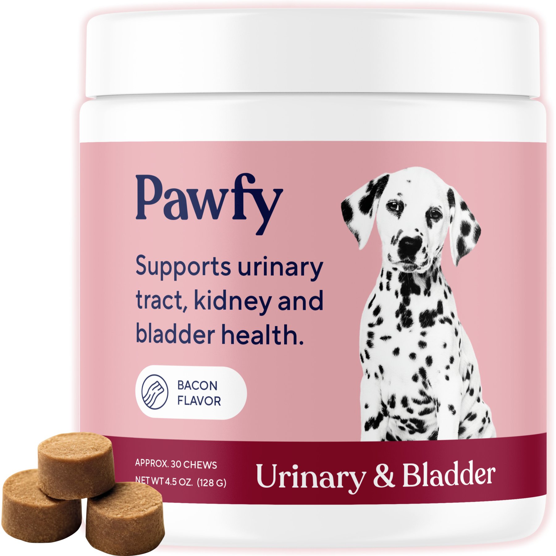 Pawfy Bacon Flavored Urinary & Bladder Soft Chew Supplement for Dogs, 180 count bundle