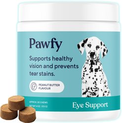 Pawfy Eye Support Peanut Butter Flavor Supplement for Dogs, 180 count bundle