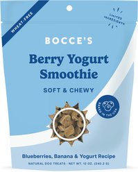 Bocce's Bakery Berry Yogurt Smoothie Wellness Limited-Ingredient-Diet Adult Soft & Chewy Dog Treats, 12-oz bag
