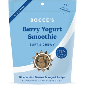Bocce's Bakery Berry Yogurt Smoothie Wellness Limited-Ingredient-Diet Adult Soft & Chewy Dog Treats, 12-oz bag