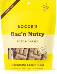 Bocce's Bakery Bac'n Nutty PB & Bacon Recipe Soft & Chewy Dog Treats, 12-oz bag