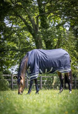 Show full view: LeMieux Arika Featherweight 0-g Horse Turnout Blanket, Navy, 81-in slide 7 of 8