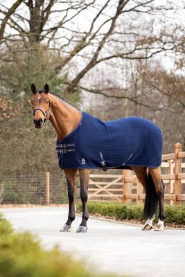 Show full view: LeMieux Arika Clima-Tek Horse Cooler Blanket, Navy, 69-in slide 2 of 9