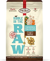 Primal Kibble in the Raw Non-GMO Chicken & Fish Recipe Freeze-Dried Cat Food, 1.5-lb bag