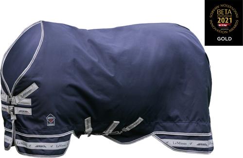 Show full view: LeMieux Arika Storm-Tek 200-g Horse Turnout Blanket, Navy, 69-in slide 2 of 4
