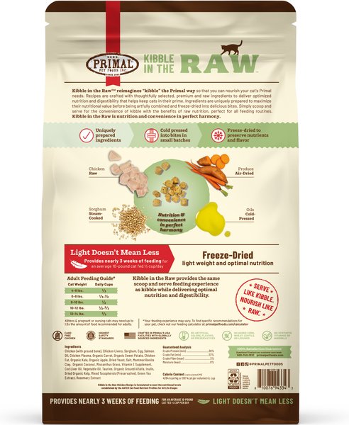 Primal Kibble in the Raw Non-GMO Chicken Recipe Freeze-Dried Cat Food