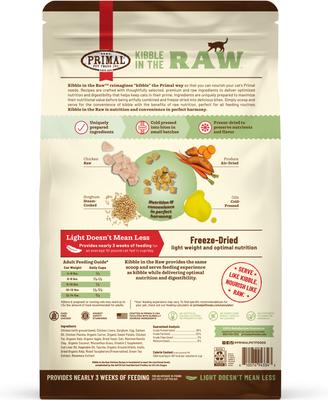 Show full view: Primal Kibble in the Raw Non-GMO Chicken Recipe Freeze-Dried Cat Food, 24-oz bag slide 3 of 4