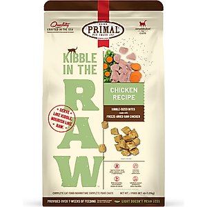 Primal Kibble in the Raw Non-GMO Chicken Recipe Freeze-Dried Cat Food, 64-oz bag