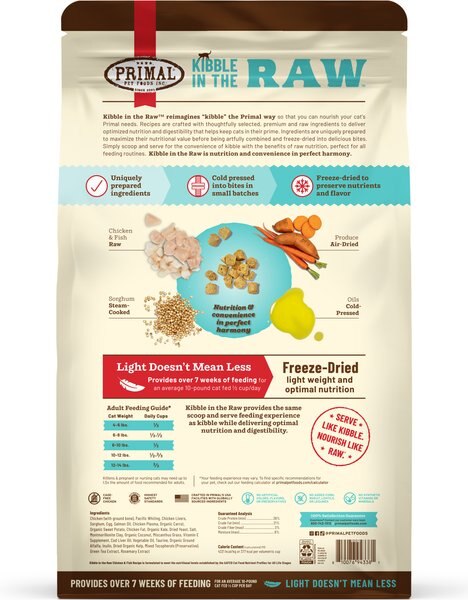 Primal Kibble in the Raw Non-GMO Chicken & Fish Recipe Freeze-Dried Cat Food