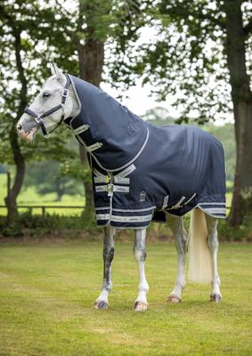 Show full view: LeMieux Arika Featherweight 0-g Horse Turnout Blanket, Navy, 69-in slide 6 of 8