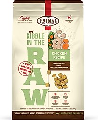 Primal Kibble in the Raw Non-GMO Chicken Recipe Freeze-Dried Cat Food, 1.5-lb bag