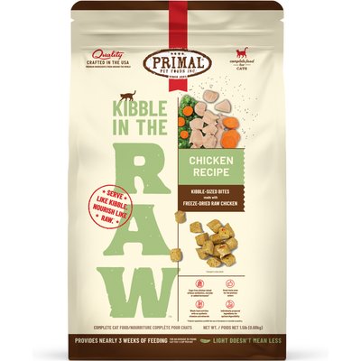 Primal Primal Kibble in the Raw Non-GMO Chicken Recipe Freeze-Dried Cat Food, 24-oz bag