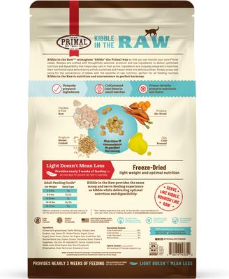 Show full view: Primal Kibble in the Raw Non-GMO Chicken & Fish Recipe Freeze-Dried Cat Food, 24-oz bag slide 3 of 5