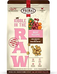 Primal Kibble in the Raw Non-GMO Beef Recipe Freeze-Dried Cat Food, 64-oz bag