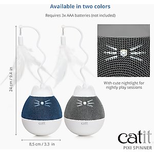 Catit PIXI Spinner Treat Dispensing Cat Toy, Blue