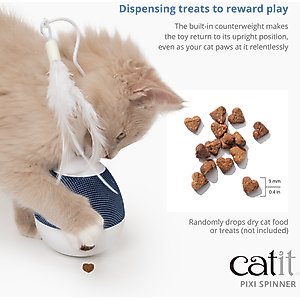 Catit PIXI Spinner Treat Dispensing Cat Toy, Blue