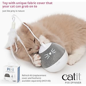 Catit PIXI Spinner Treat Dispensing Cat Toy, Blue