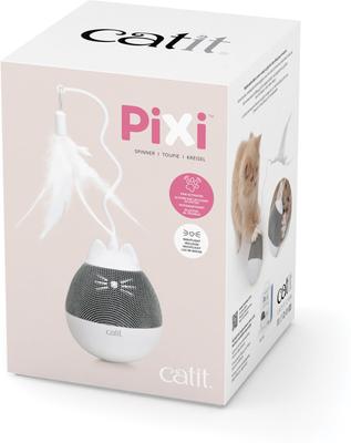 Show full view: Catit PIXI Spinner Treat Dispensing Cat Toy, Silver slide 3 of 9