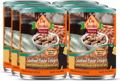 Scoochie Pet Chef Scoochies Recipe with Real Seafood Chunks in Savory Gravy Wet Cat Food, 14-oz can, case of 6