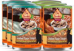 Scoochie Pet Chef Scoochies Recipe Variety Pack with Real Chicken & Seafood in Savory Gravy Wet Cat Food, 14-oz can, case of 6