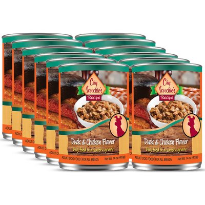 Scoochie Pet Scoochie Pet Chef Scoochies Recipe with Real Duck & Chicken in Savory Gravy Wet Dog Food, 14-oz can, case of 12