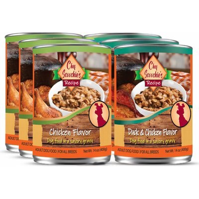 Scoochie Pet Scoochie Pet Chef Scoochies Recipe Variety Pack Real Chicken & Duck in Savory Gravy Wet Dog Food, 14-oz can, case of 6