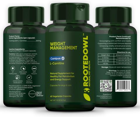 Show full view: Rooted Owl Natural Weight Management Vegan Capsules Supplement for Dogs & Cats, 60 count slide 5 of 11