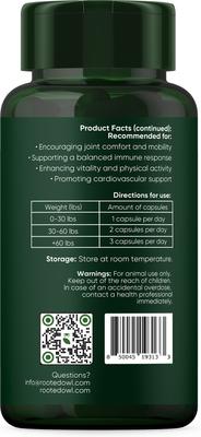 Show full view: Rooted Owl Natural Weight Management Vegan Capsules Supplement for Dogs & Cats, 60 count slide 4 of 11