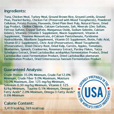 Show full view: Chicken Soup for the Soul Indoor with Hairball Care Tuna & Brown Rice Recipe Dry Cat Food, 12-lb bag slide 6 of 12