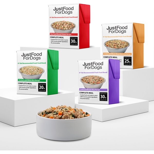 JustFoodForDogs Pantry Fresh Human-Grade Non-GMO Variety Pack Fresh Dog Food, 12.5-oz pouch, case of 8