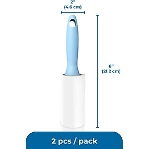 SunGrow Portable & Sticky Dog & Cat Hair Lint Roller, 2 count