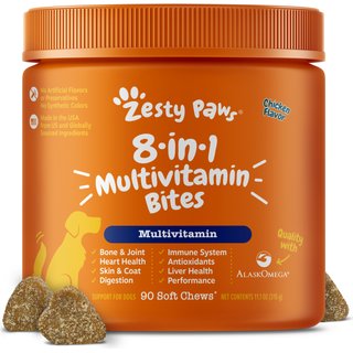 Zesty Paws 8-in-1 Bites Chicken Flavored Soft Chews Multivitamin for Dogs, 90 count slide 1 of 7