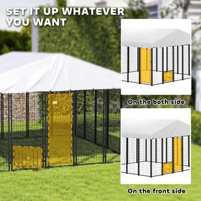 Show full view: PawHut Outdoor Dog Kennel, Silver, 9.8 x 9.8 x 6.8-ft slide 8 of 10