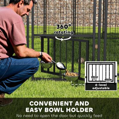 Show full view: PawHut Outdoor Dog Kennel, Silver, 9.8 x 9.8 x 6.8-ft slide 7 of 10