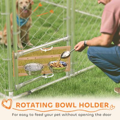 Show full view: PawHut Large Dog Outdoor Kennel, Silver, 19.7 x 7.5 x 7.5-ft slide 7 of 9