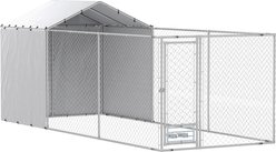PawHut Large Dog Outdoor Kennel, Silver, 19.7 x 7.5 x 7.5-ft