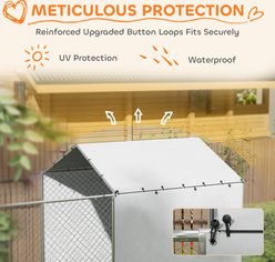 PawHut Large Dog Outdoor Kennel, Silver, 13.1 x 7.5 x 7.5-ft slide 2 of 9