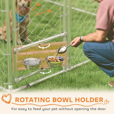 Show full view: PawHut Large Dog Outdoor Kennel, Silver, 13.1 x 7.5 x 7.5-ft slide 7 of 9