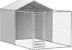 PawHut Large Dog Outdoor Kennel, Silver, 13.1 x 7.5 x 7.5-ft