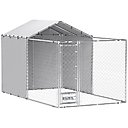 PawHut Large Dog Outdoor Kennel, Silver, 13.1 x 7.5 x 7.5-ft