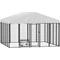 Show in main carousel: PawHut Outdoor Dog Kennel, Silver, 9.8 x 9.8 x 6.8-ft slide 1 of 10