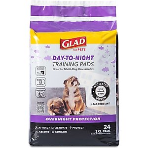 Glad for Pets Activated Carbon Giant Sized Dog Training Pads, 30 x 36-in, 24 count, Unscented