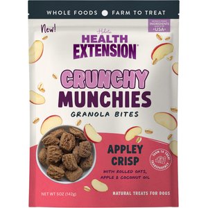 Health Extension Crunchy Munchies Granola Bites Appley Crisp Dog Treats, 5-oz bag