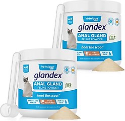 Vetnique Labs Glandex Feline Anal Gland Support Probiotic & Digestion Tuna Flavored Powder Supplement for Cats, 2 count