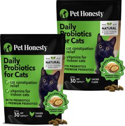 Pet Honesty Probiotics Gut + Immune Health Chicken Flavored Digestive Chews for Cats, 3.7-oz pouch, 2 count